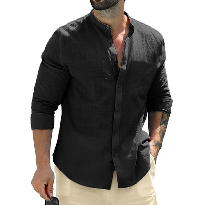 Men's Henley Shirt Breathable