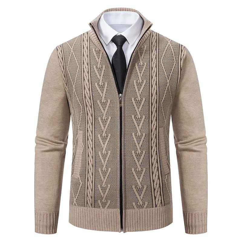 Men’s Zip-Up Cable Knit Sweater