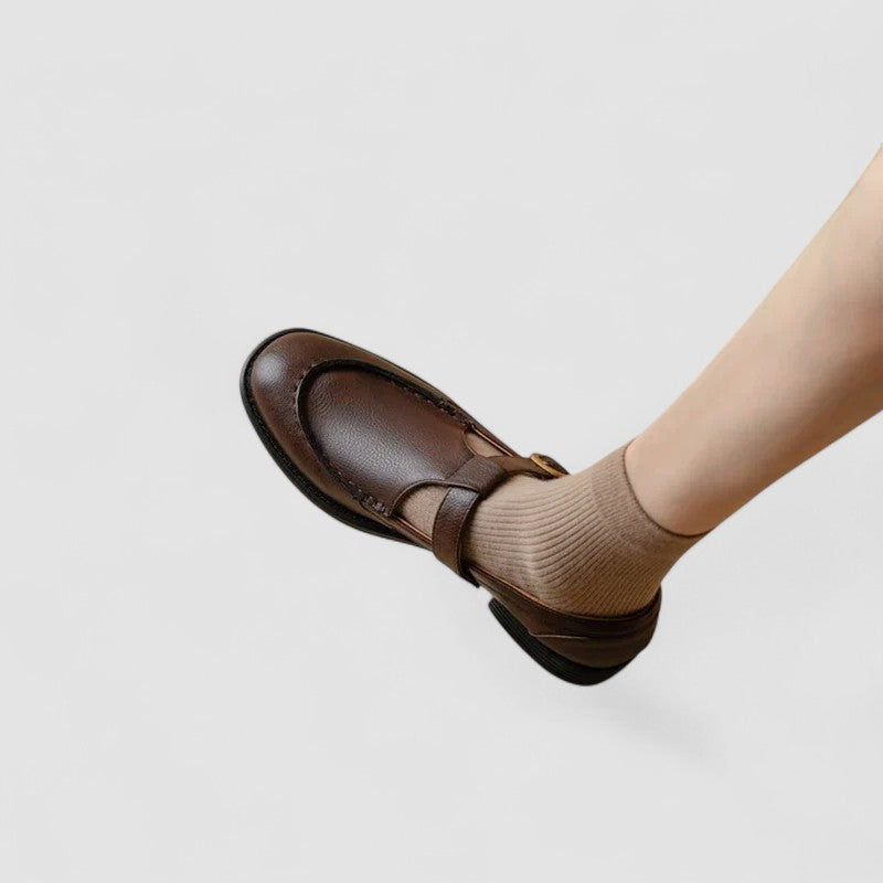 Women's Mary Jane Square-Toe Buckle Shoes