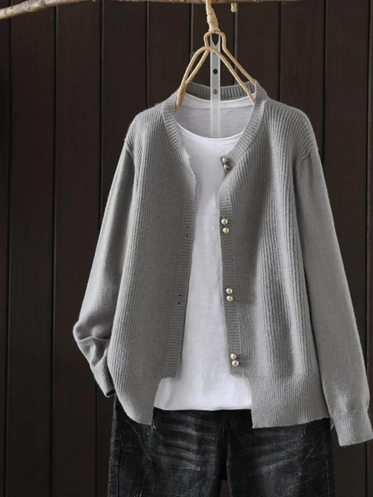 Women's Cardigan Button Front Closure - Fashinoza
