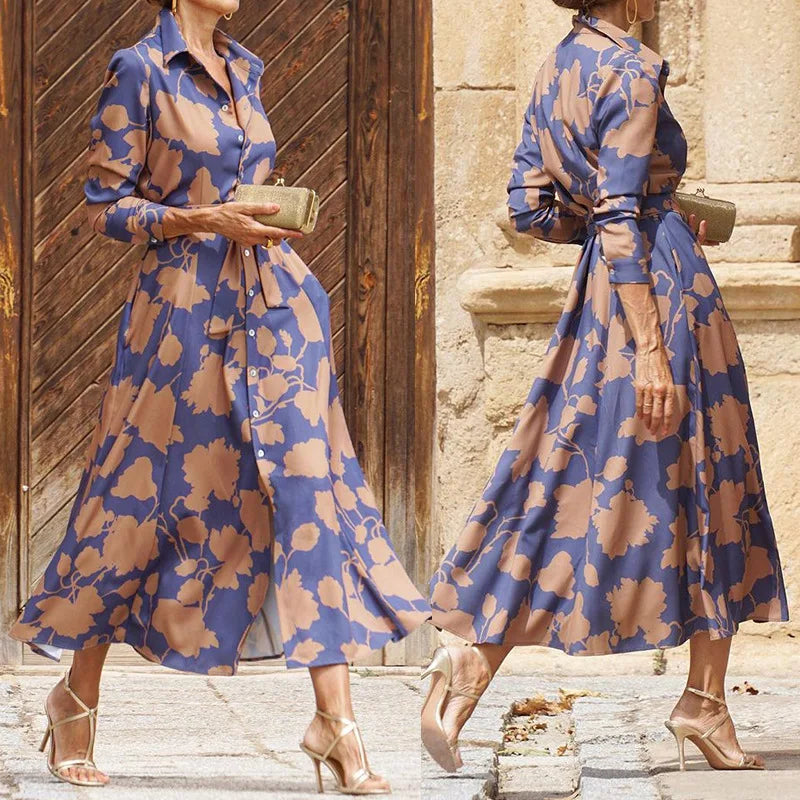 Women's Lace Long Sleeve Midi Dress Evening