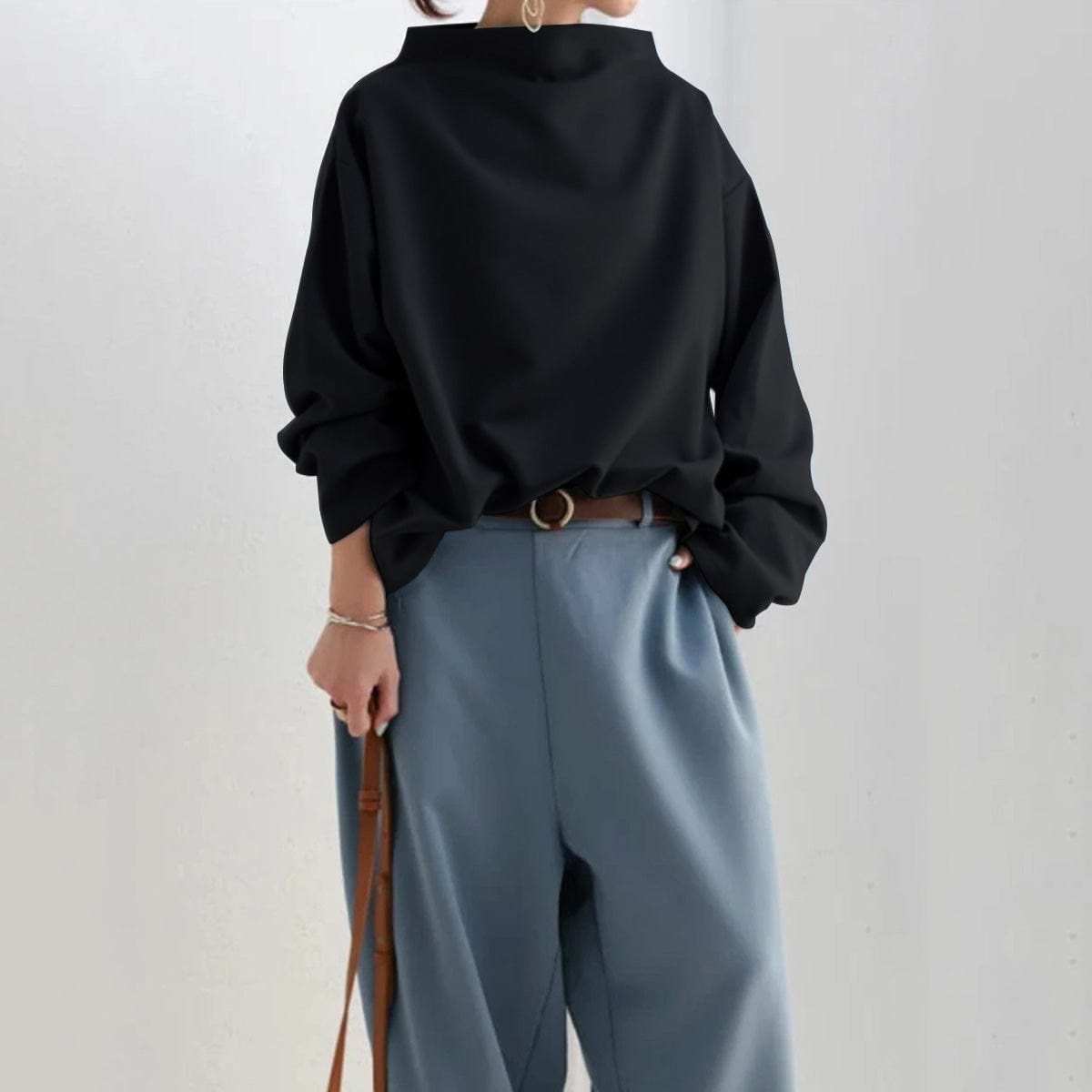 Women's High Neck Soft Knit