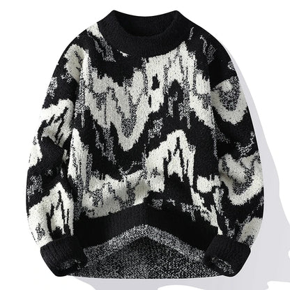 Abstract Textured Knit Sweater