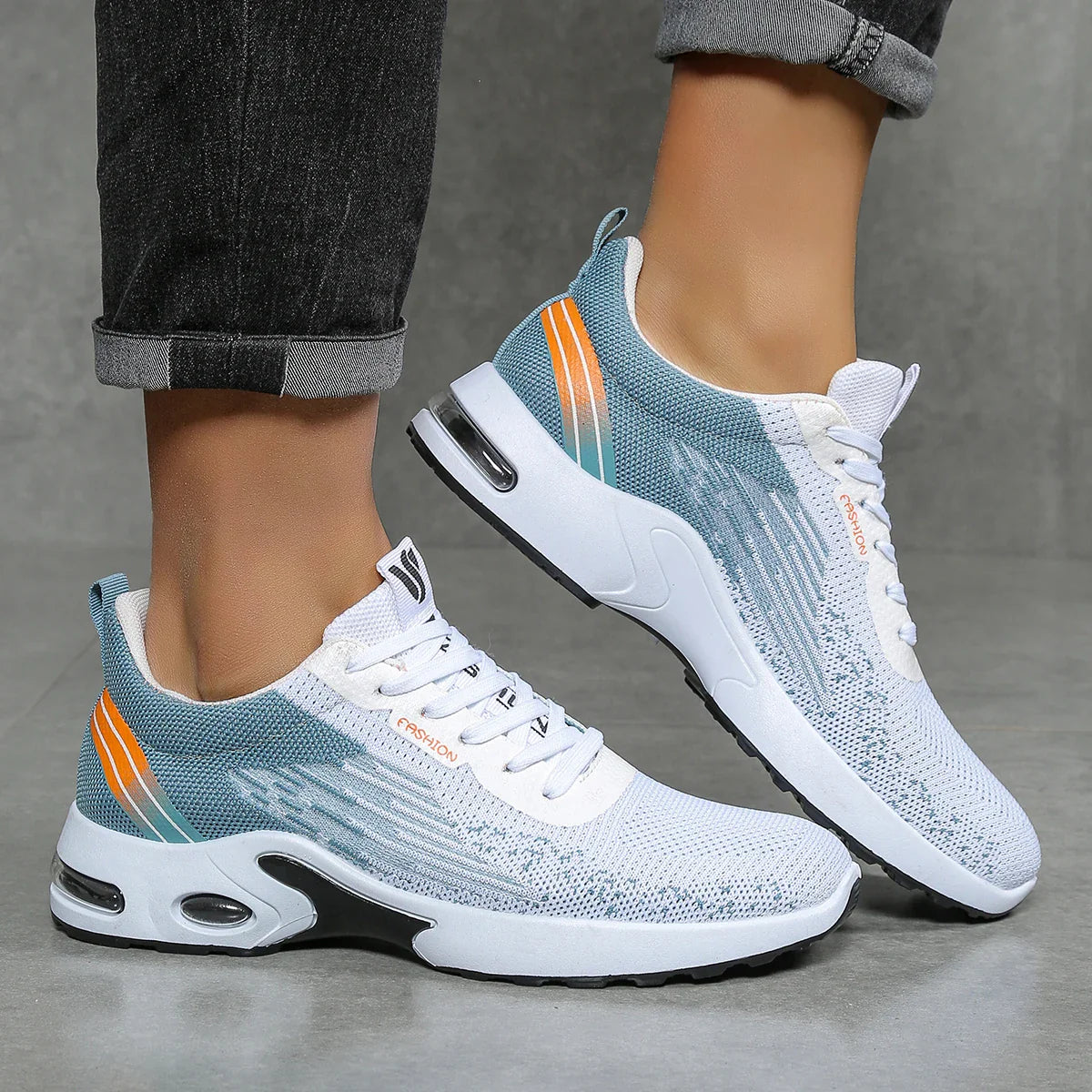 Men's Orthopedic Running Shoes Air Cushion Breathable Mesh Lace-Up Sports Sneakers
