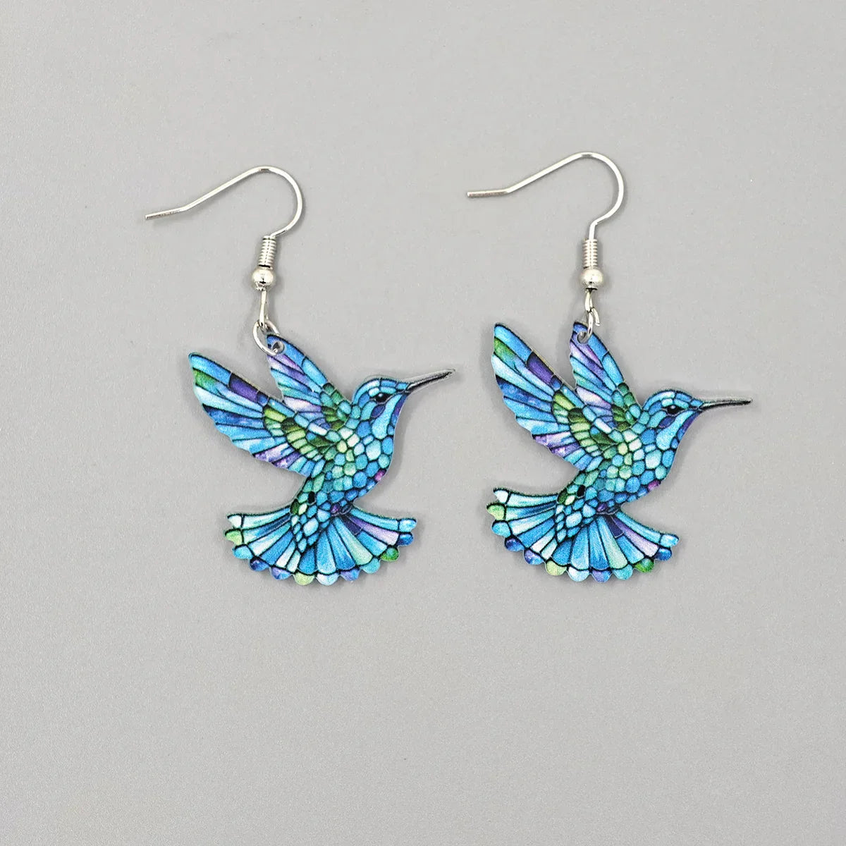 Hummingbird Glass Drop Earrings