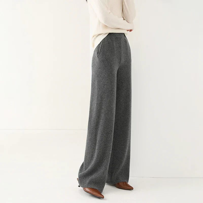 Relaxed Wide-Leg Pull-On Pants