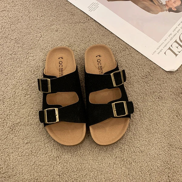 Solange Women's Buckle Sandals Cushioned Slip-On