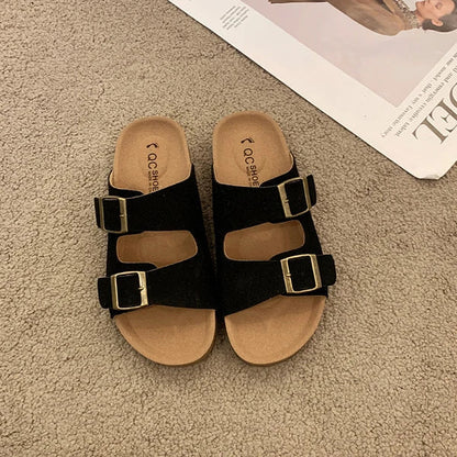 Solange Women's Buckle Sandals Cushioned Slip-On