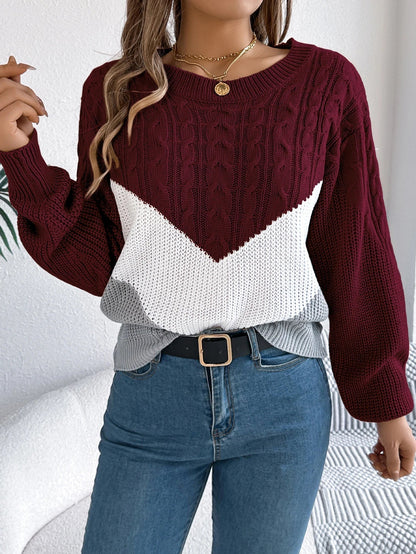 Women's Chevron Stitch Pullover Sweater