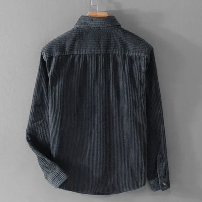 Men's Long Sleeve Shirt Button Front Chest Pocket