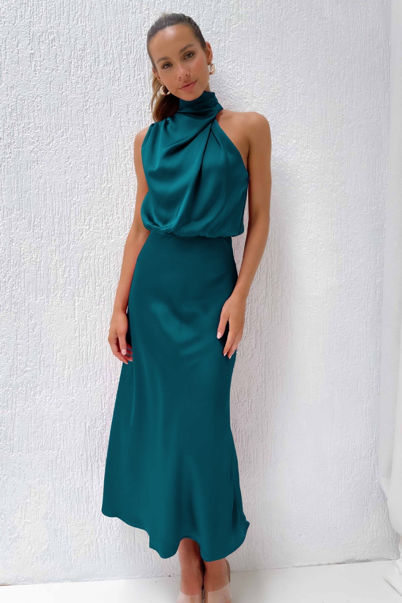 Women's Halter Neck Maxi Evening Dress