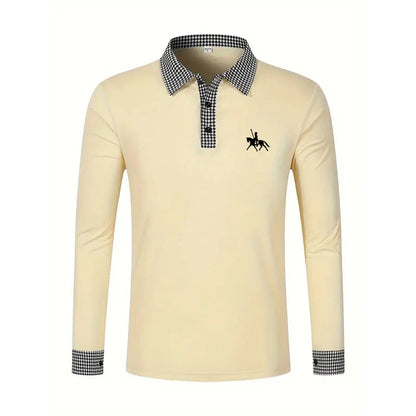 Men's Long Sleeve Slim Fit Polo Shirt