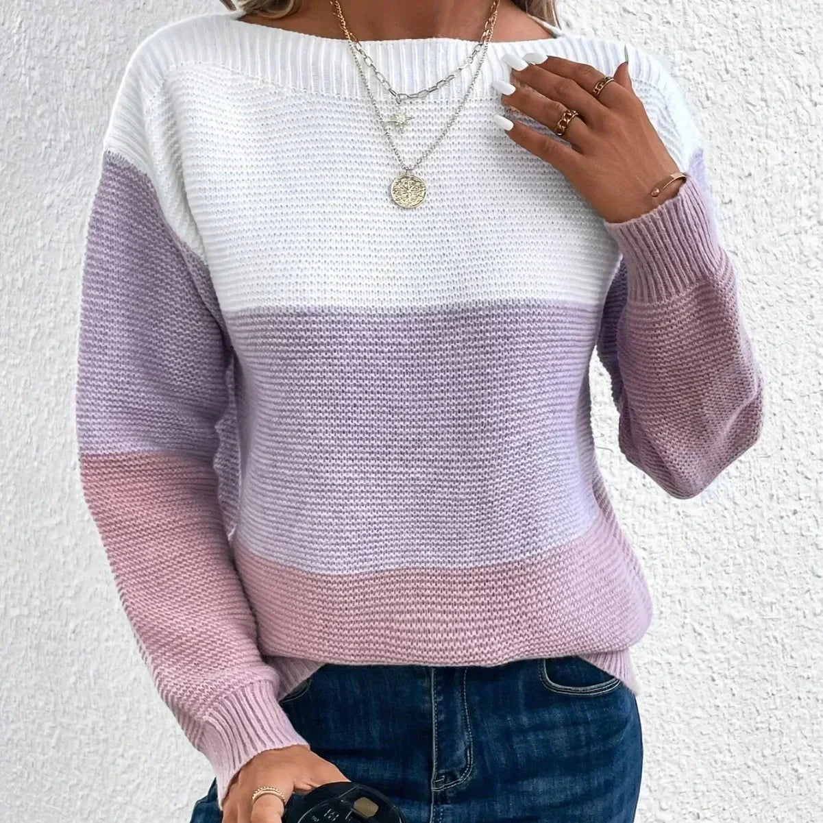 Brianna | Women Spring Colorblock Casual Sweater