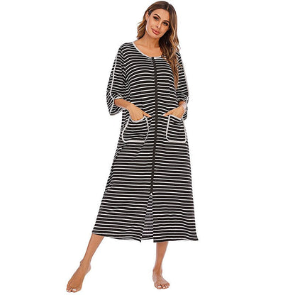 Women's Hooded Fleece Zip Up Nightdress