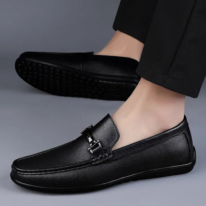 Men's Slip-On Loafers Formal Leather Black