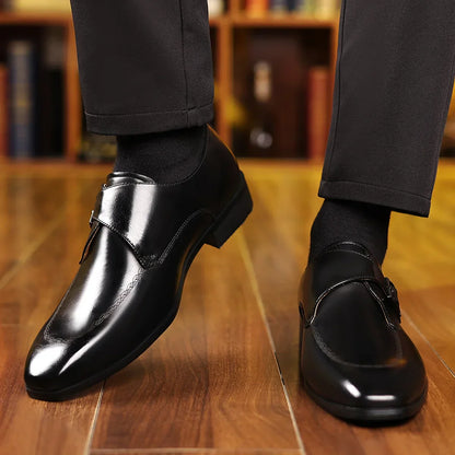 Cristiano Men's Leather Monk Strap Loafers