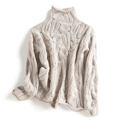 Women's Cable Knit Crew Neck Sweater
