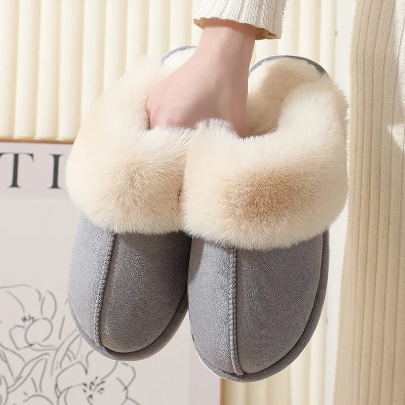 Women's Plush Slippers Soft Lining Warm Beige
