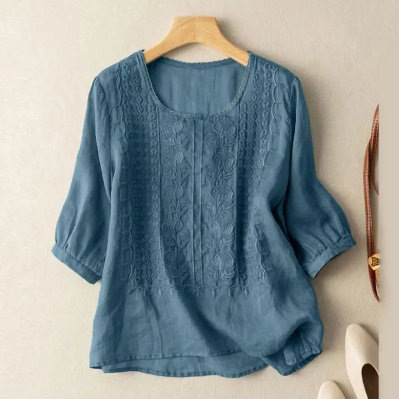 Women's Embroidered Relaxed Fit Blouse
