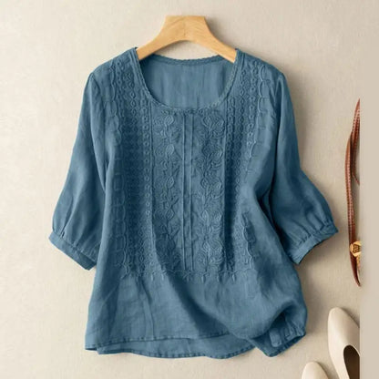 Women's Embroidered Relaxed Fit Blouse
