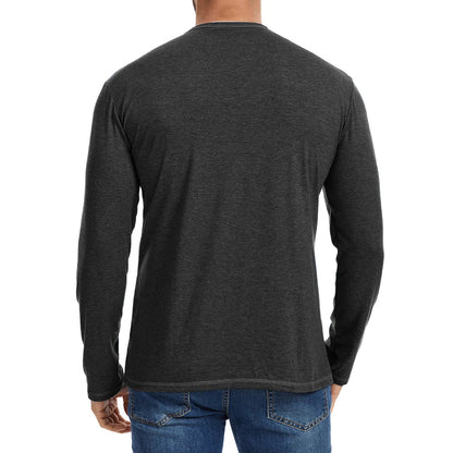 Men's Henley Long Sleeve Cotton Shirt