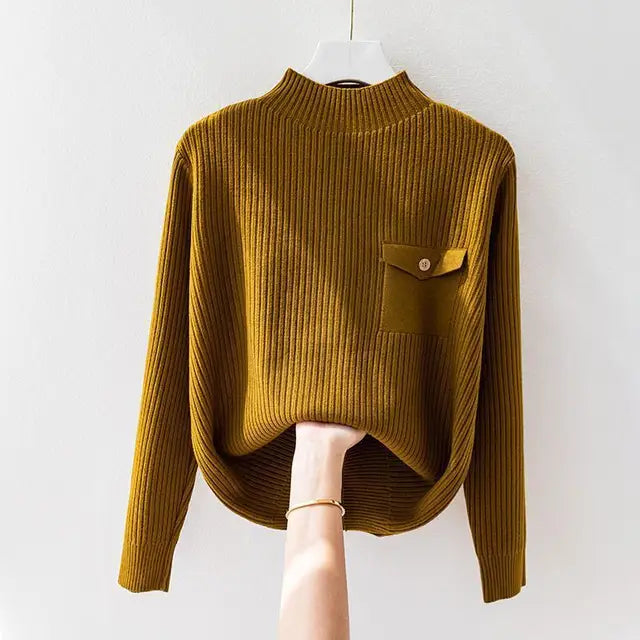 Women's Relaxed Fit Mock Neck Sweater