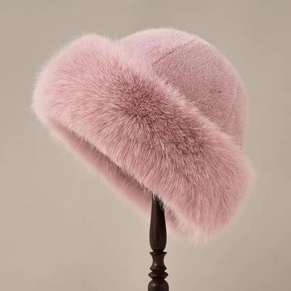 Women's Furry Bucket Hat Relaxed Fit Cozy Winter - 
Fashinoza
