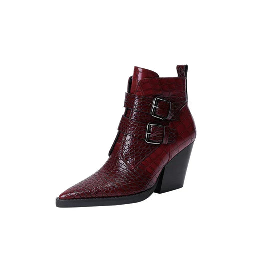 Women's Buckle Boots - Fashinoza