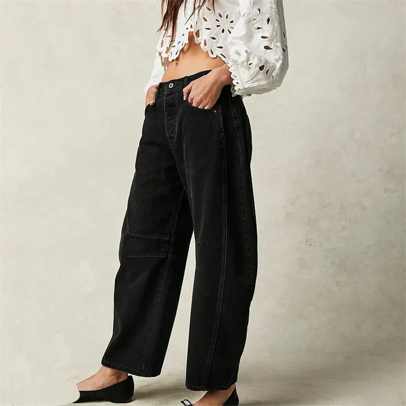 Women's High Waist Relaxed Fit Denim Jeans