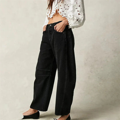 Women's High Waist Relaxed Fit Denim Jeans
