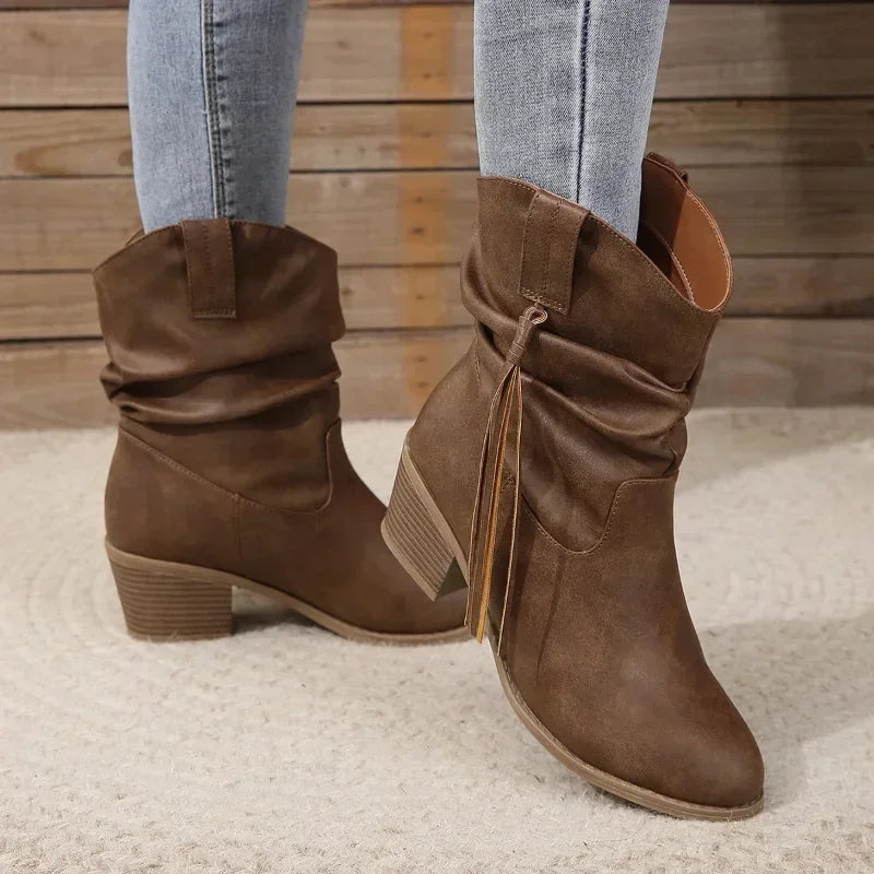 Women's Block Heel Cowboy Boots