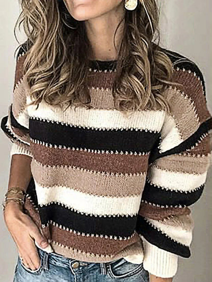 Women's Striped Sweater Loose Fit