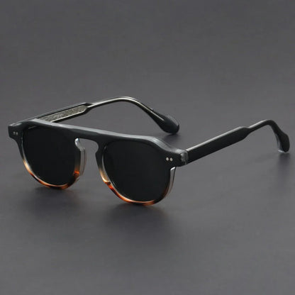 Men's Black Panto Sunglasses - 
Fashinoza