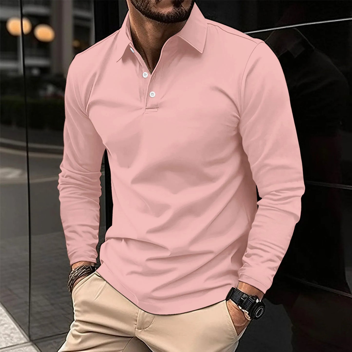 Levi | Men Spring Long Sleeve Polo Top
