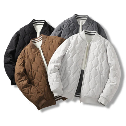 Men's Reversible Puffer Coat Waterproof Zipper Black