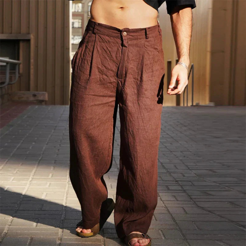 Men's Wide Leg Trousers - 
Fashinoza