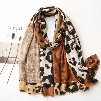 Women's Leopard Print Scarf Rectangular Casual - 
Fashinoza