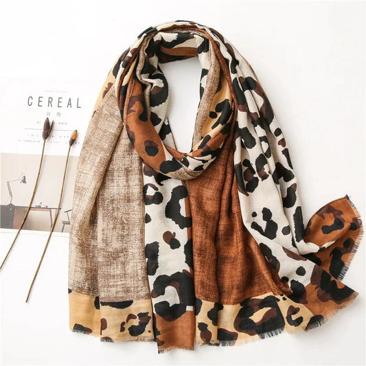 Women's Leopard Print Scarf Rectangular Casual - 
Fashinoza