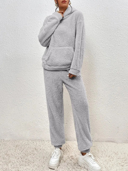 Teddy Hooded Housesuit Soft Cozy Beige