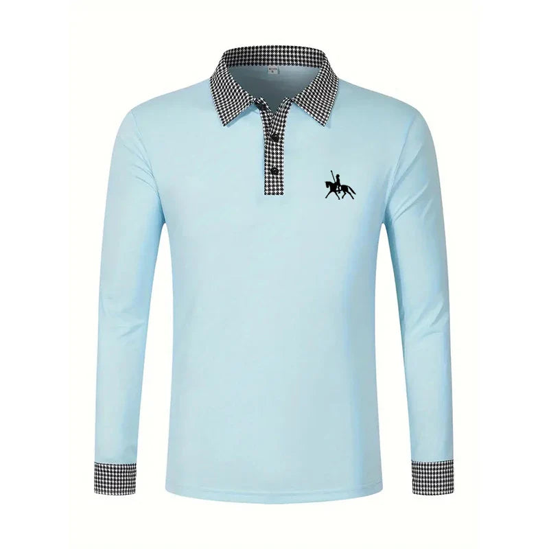Men's Long Sleeve Slim Fit Polo Shirt