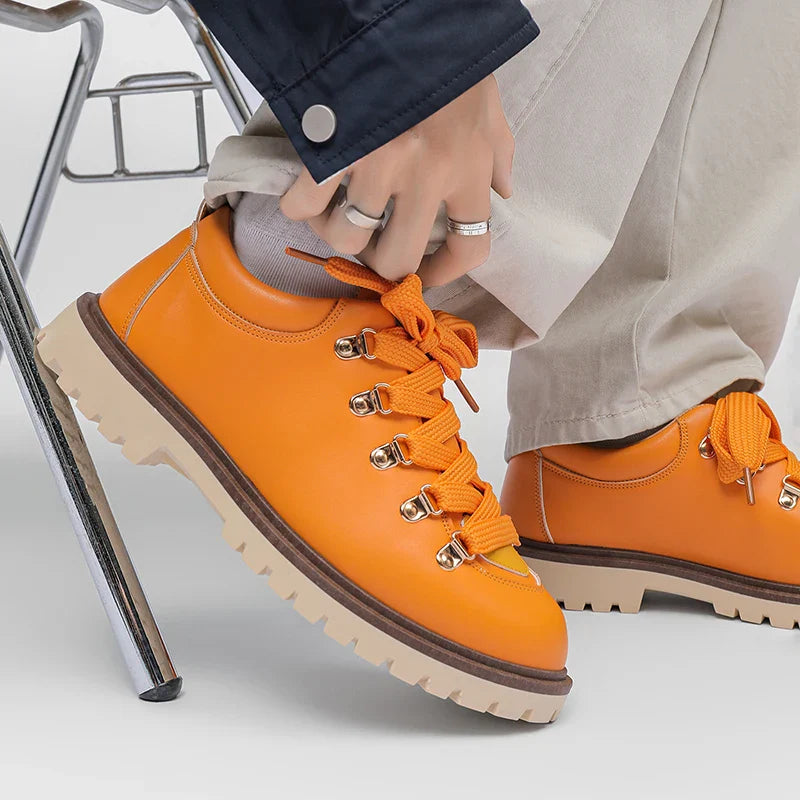 Men's Derby Shoes Leather Brown - 
Fashinoza