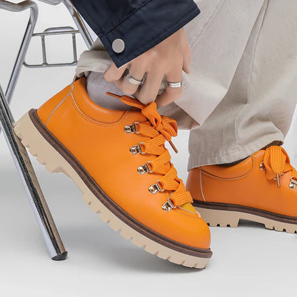Men's Derby Shoes Leather Brown - 
Fashinoza