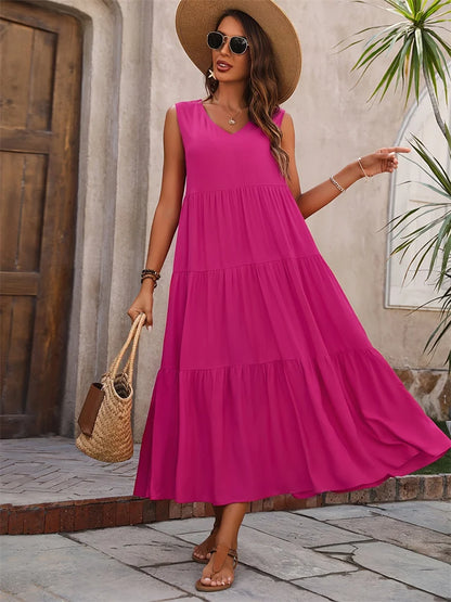 Women's Maxi Dress Layered Skirt