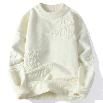 Distressed Knit Crewneck Sweater