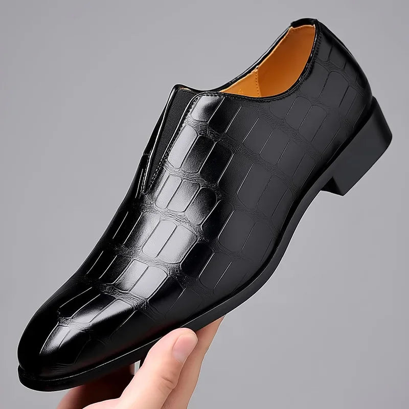 Textured Slip-On Loafer Shoes