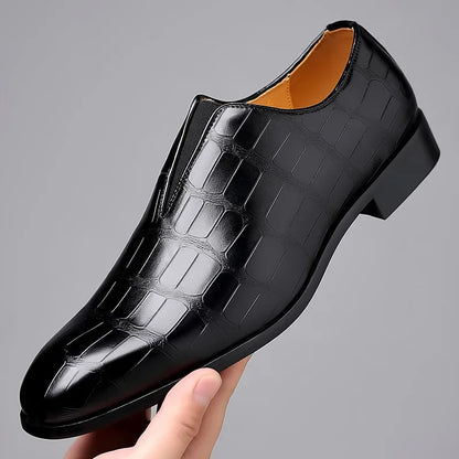 Textured Slip-On Loafer Shoes