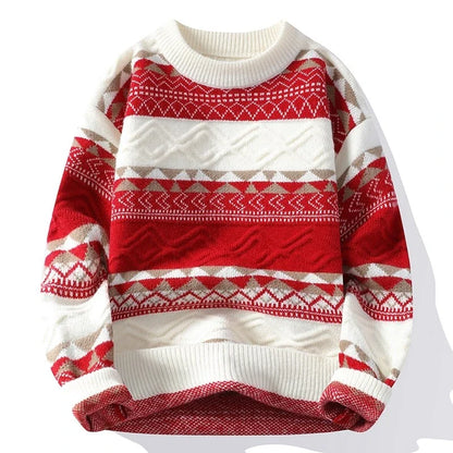 Geometric Knit Pattern Sweater