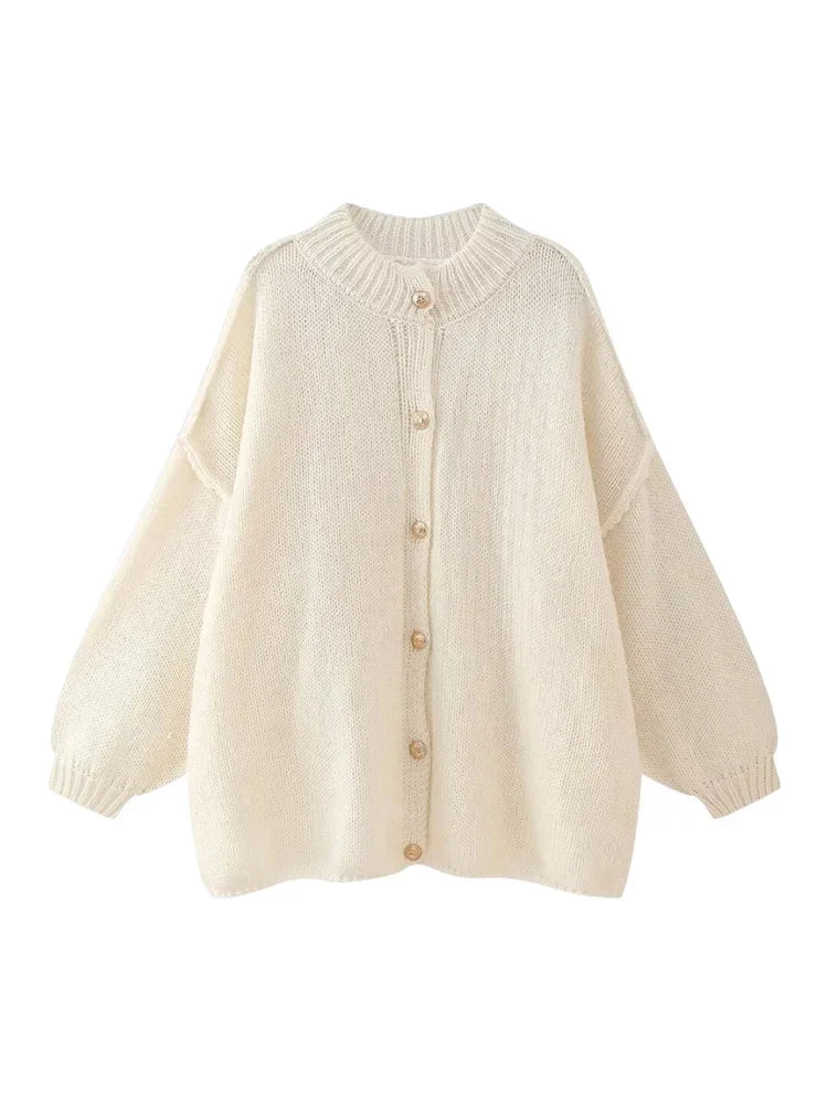 Women's Bat Sleeve Cardigan Open Front Lapel Black