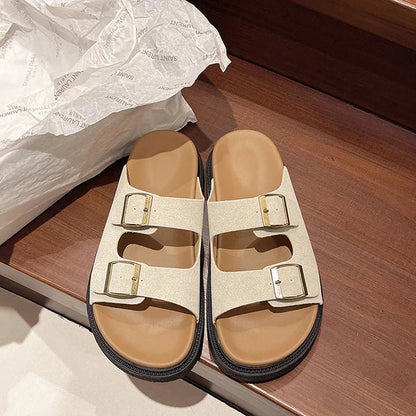 Solange Women's Buckle Sandals Cushioned Slip-On