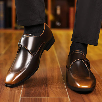Cristiano Men's Leather Monk Strap Loafers